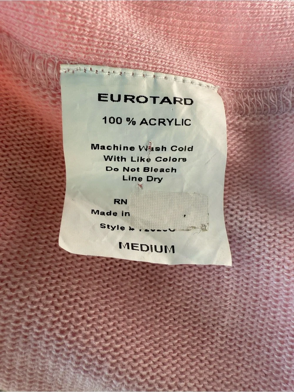 Eurotard Pink Wrap Ballet Cardigan Sweater Shrug Long Sleeve Dance Warm Up Top M